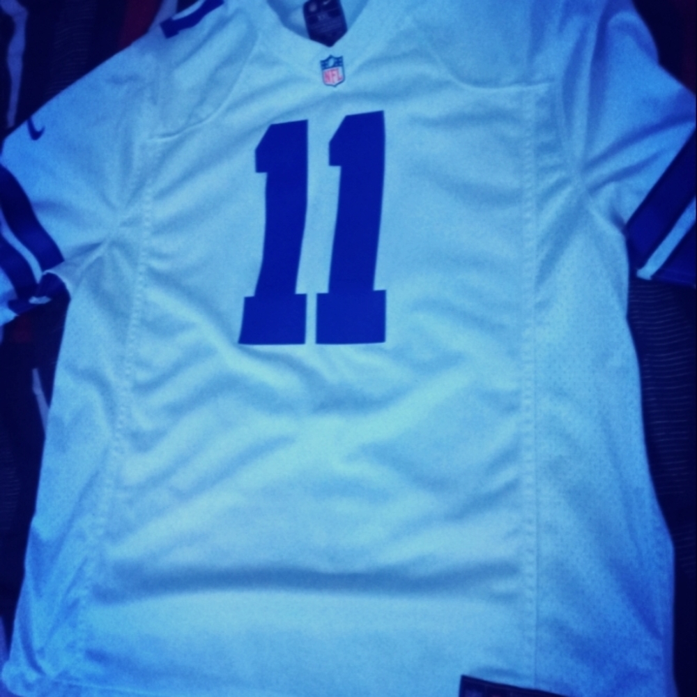 Nike Men's White and Blue Jersey